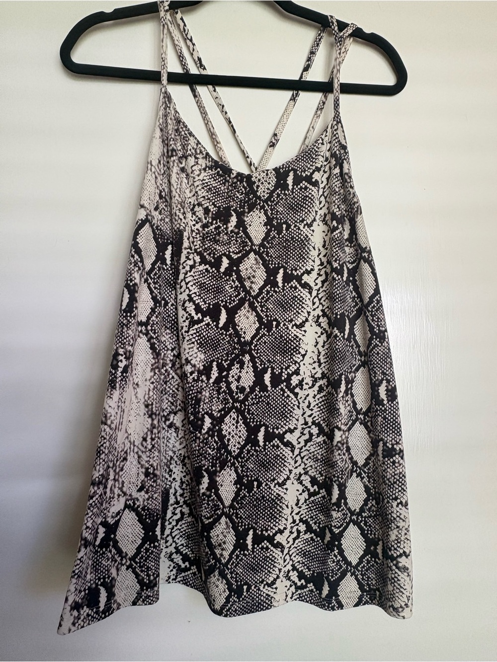 Papermoon Black and White Snake Print Strappy Tank Top